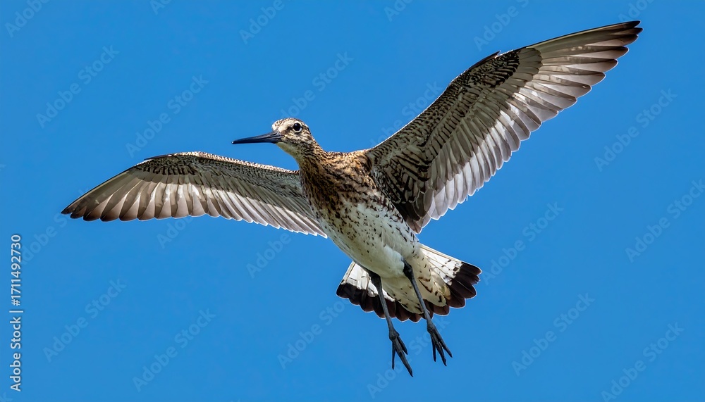 Fototapeta premium Bird in flight against a clear sky