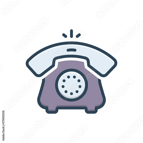 Color illustration icon for phone