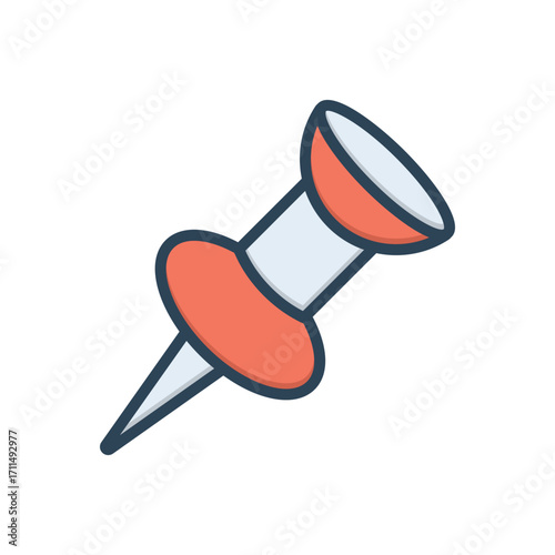 Color illustration icon for pin