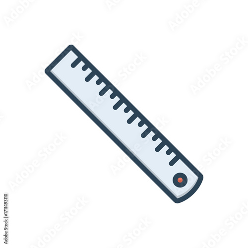 Color illustration icon for ruler