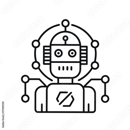 blue screen retro robot vector illustration