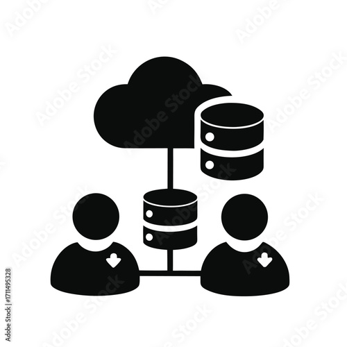 cloud computing icon with people and network concept