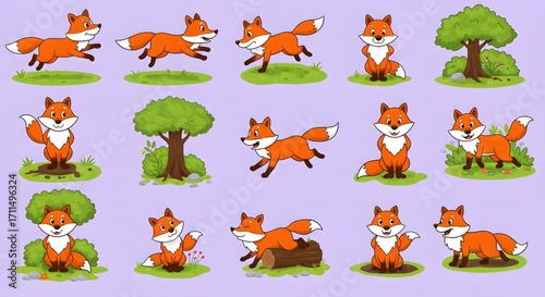 Cartoon fox collection