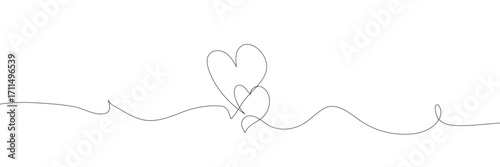 Heart hand drawn. Heart continuous line drawing. Single contour heart for love design. Single sketch heart. Symbol love. Simplicity sign isolated on white background. Vector illustration EPS1
