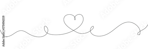 Heart hand drawn. Heart continuous line drawing. Single contour heart for love design. Single lineart sketch heart. Symbol love. Simplicity sign isolated on white background. Vector illustration EPS10