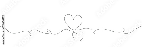 Heart hand drawn. Heart continuous line drawing. Single contour heart for love design. Single lineart sketch heart. Symbol love. Simplicity sign isolated on white background. Vector illustration EPS10