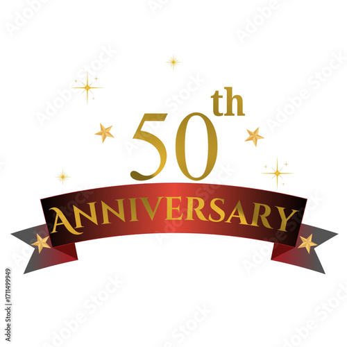 50th anniversary poaster banner useful fro award functions celebration decoration trophy .eps