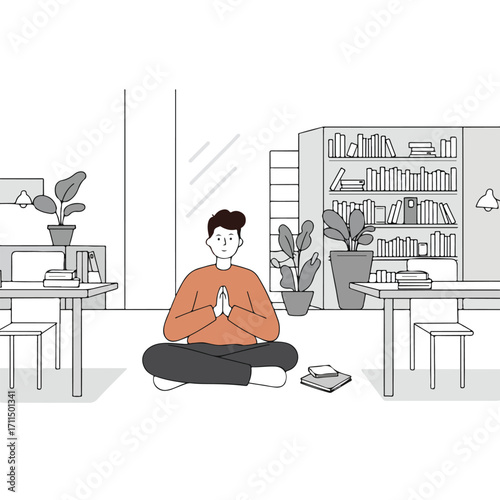 Meditating in office