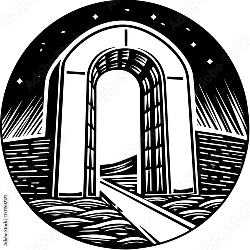 vector illustration of an ancient arch