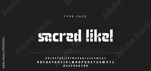 Abstract minimal modern alphabet fonts. Typography technology electronic digital music future creative font. vector illustration.