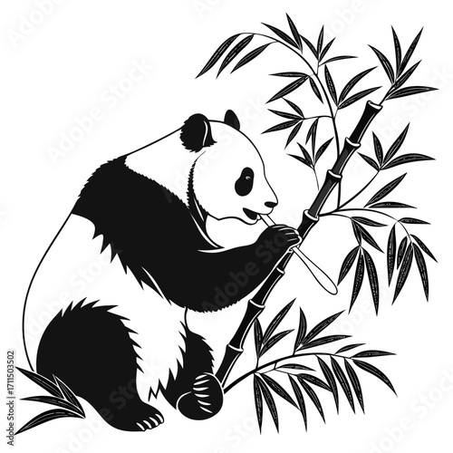 panda with bamboo