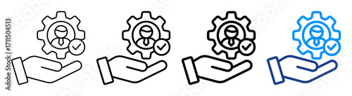 Management Service Icon Different Style Outline Collection Set