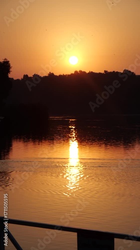 sunset on the river