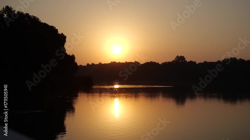 sunset on the river