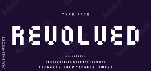 Creative digital modern alphabet fonts. Typography technology electronic dance music future creative font.