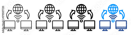 Remote Access Icon Different Style Outline Collection Set