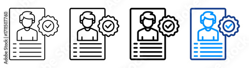 Verified Account Icon Different Style Outline Collection Set