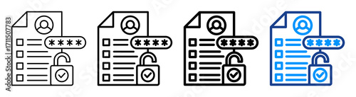 Authorization Icon Different Style Outline Collection Set
