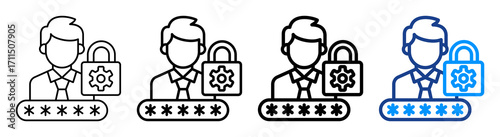 Password Manager Icon Different Style Outline Collection Set