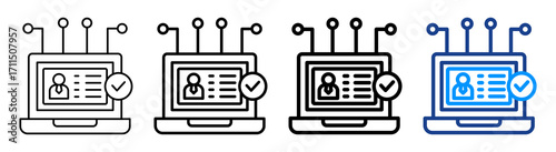 Digital Identity Icon Different Style Outline Collection Set