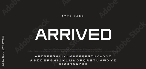 Creative digital modern alphabet fonts. Typography technology electronic dance music future creative font.