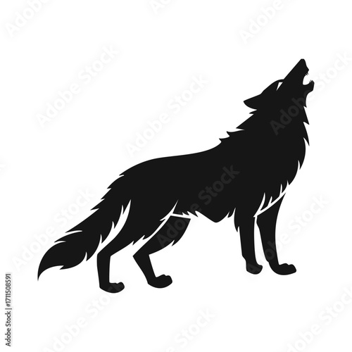 Howling Wolf Silhouette Wild Animal