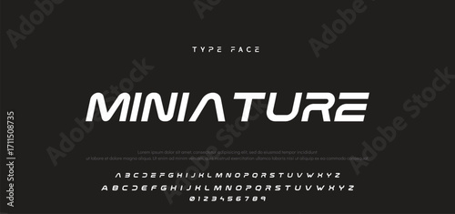 Creative digital modern alphabet fonts. Typography technology electronic dance music future creative font.