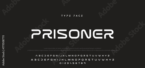 Creative digital modern alphabet fonts. Typography technology electronic dance music future creative font.