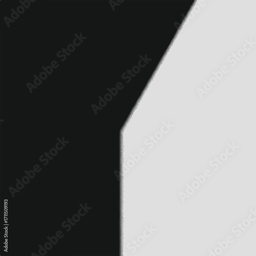 A black and white abstract with jagged edges forming an angular division of contrasting colors