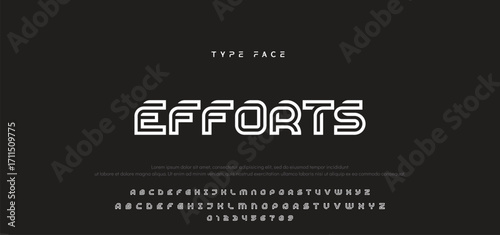Creative digital modern alphabet fonts. Typography technology electronic dance music future creative font.