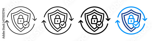 Security Update Icon Different Style Outline Collection Set
