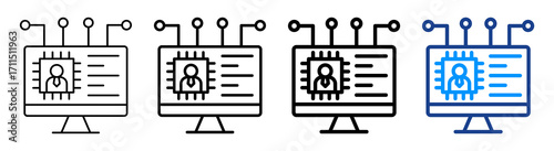 Digital Identity Icon Different Style Outline Collection Set