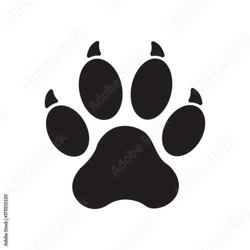 Track of cat dog tracks, footprint, design. Footprints of cat. Cute cat and dog paw print symbol of pets. For veterinary care, pet shop, adoption, animal shelter, logo design, lifestyle branding.EPS10