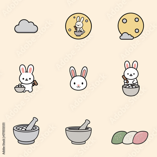 Chuseok icons set