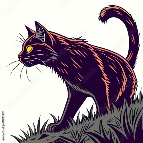 vector illustration of a cat