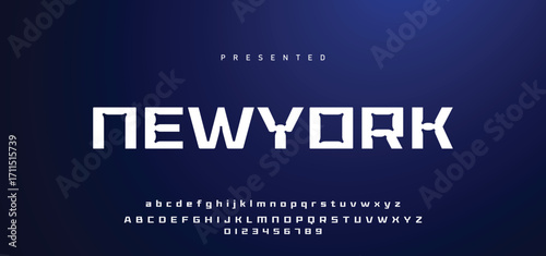 Modern abstract digital tech font. Logo creative font, type, technology, movie, digital, music, movie. Font and illustration in vector format.