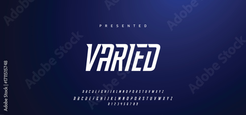 Modern abstract digital tech font. Logo creative font, type, technology, movie, digital, music, movie. Font and illustration in vector format.