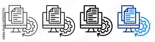 Fotografi Office Automation Icon Different Style Outline Collection Set