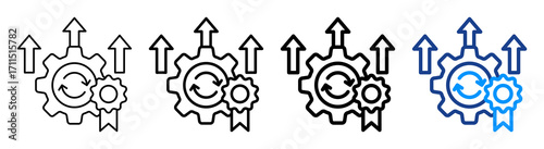 Operational Excellence Icon Different Style Outline Collection Set