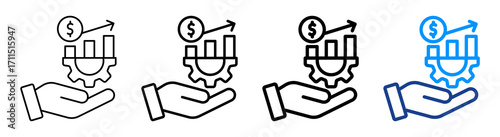 Profitability Icon Different Style Outline Collection Set