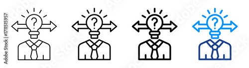 Uncertainty Icon Different Style Outline Collection Set
