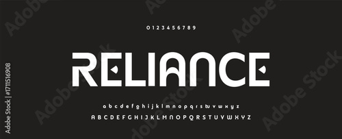 Digital Abstract minimal modern alphabet fonts for logo. Typography technology electronic digital music future creative font. vector illustration.