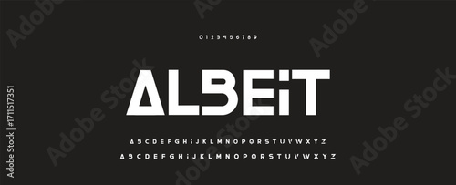 Digital Abstract minimal modern alphabet fonts for logo. Typography technology electronic digital music future creative font. vector illustration.