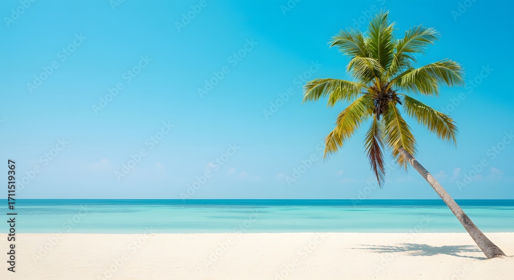 Obraz premium Tropical beach palm tree
