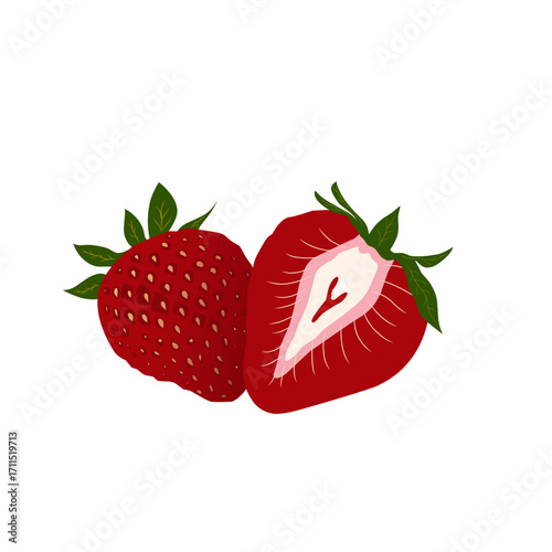 strawberry on white background