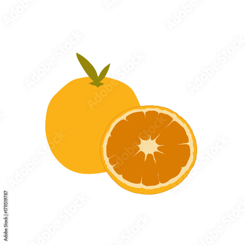 orange fruit with leaves