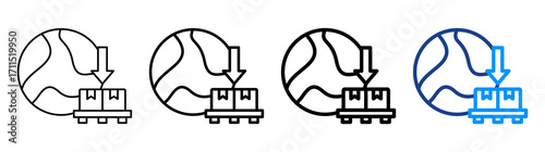 Import Goods Icon Different Style Outline Collection Set