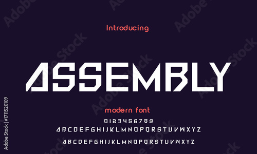 Digital Abstract minimal modern alphabet fonts for logo. Typography technology electronic digital music future creative font. vector illustration.