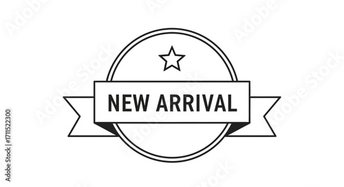 New Arrival Label A simple, elegant emblem for showcasing new products, items, or collections