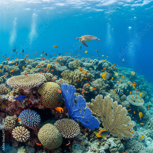 coral reef and fishes